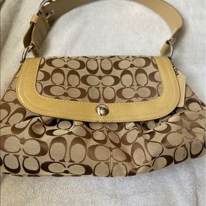 Brown tan coach purse